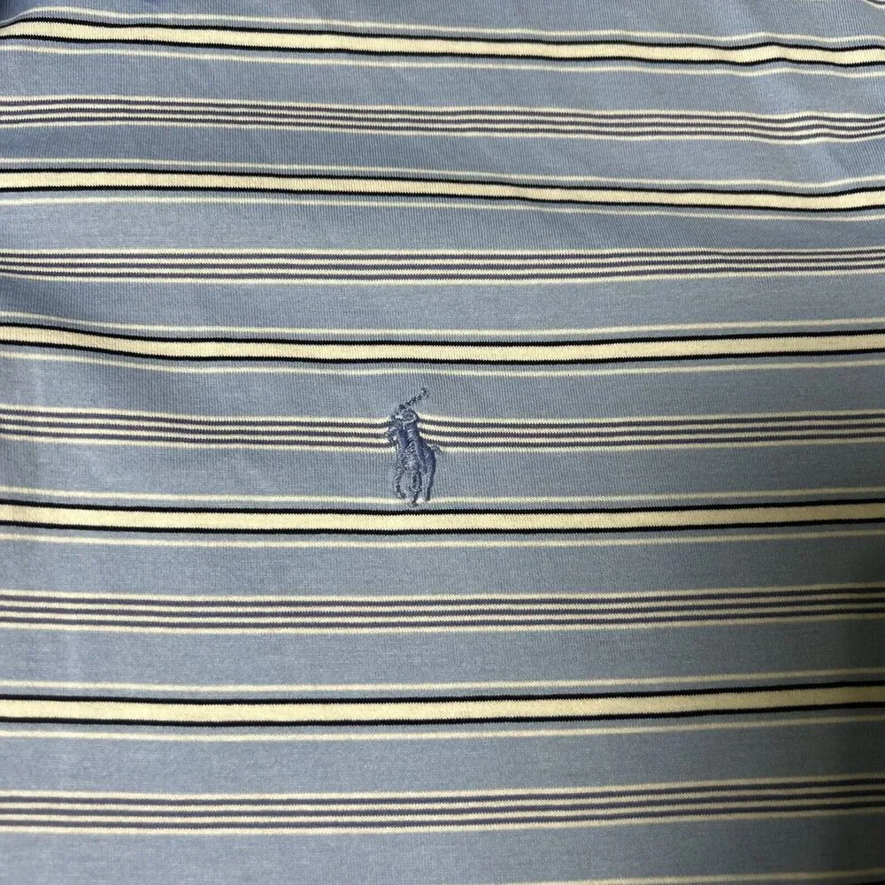 Ralph Lauren Polo Golf Shirt Men’s XXL 100% Pima Cotton Blue Stripes